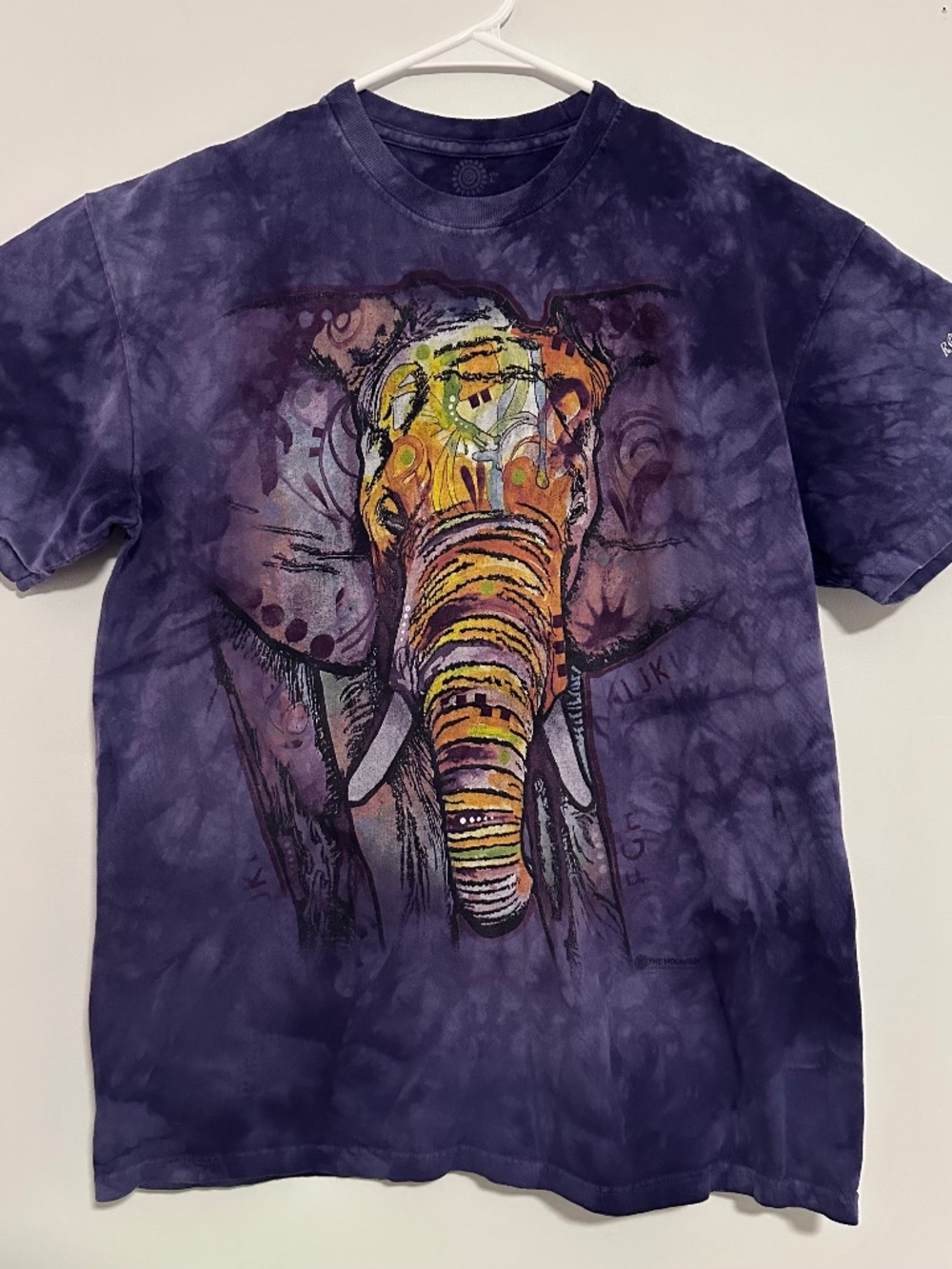Rolling Hills Zoo Elephant Graphic Print T-Shirt Medium Purple Y2K Short Sleeve